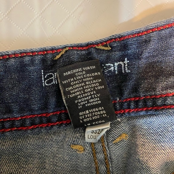 Lane Bryant Blue Relaxed Jeans with Wide-Leg Cut and Distressed capri crop - Picture 7 of 8